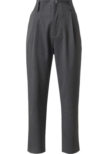 Kadın Antrasit Yüksek Bel Carrot Pantolon