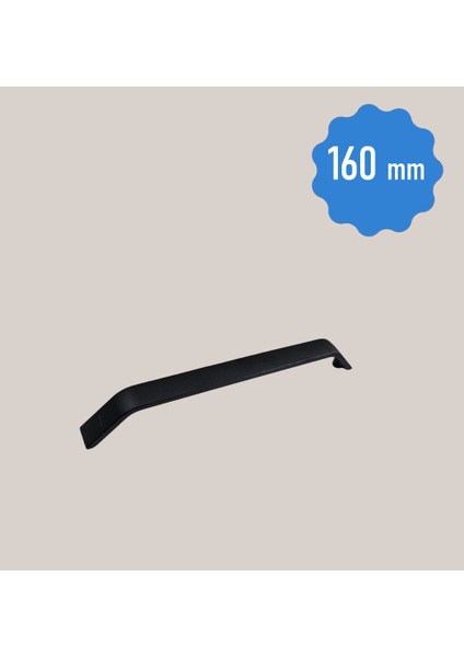 Serenay 160 mm Alüminyum Metal Siyah Geniş Dolap Çekmece Kulpları