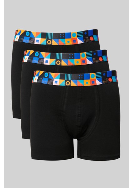 Erkek Siyah 3'lü Özel Hediye Kutulu Pamuklu Esnek Boxer Paketi indirimleri