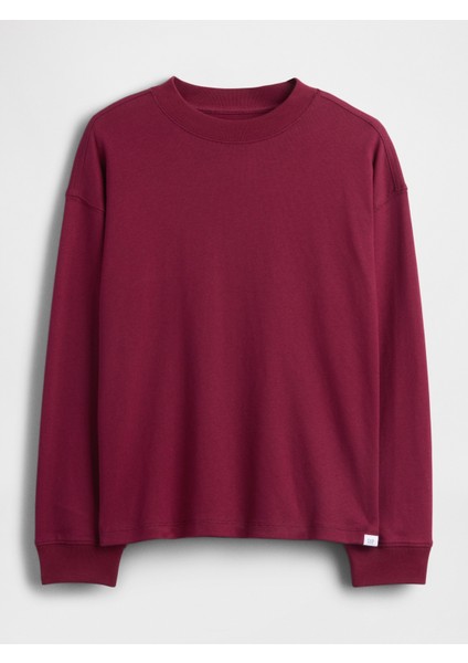 Erkek Çocuk Bordo Heavyweight Oversized T-Shirt