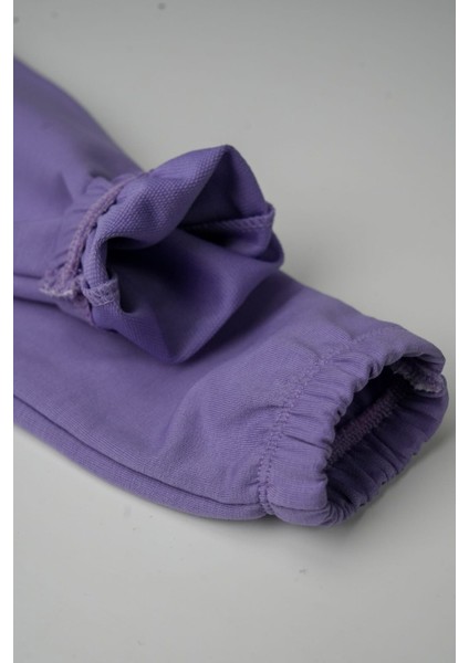 Kız Çocuk Cepsiz Jogger Eşofman Altı Paçası Lastikli Lila fiyatları