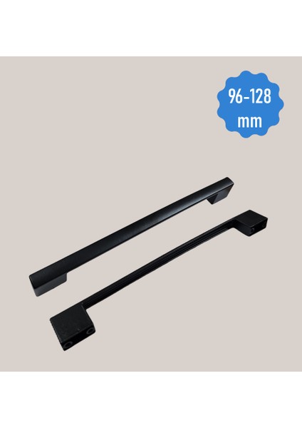 Köprü 96-128 mm Zamak Metal Siyah Dolap Çekmece Kulpları