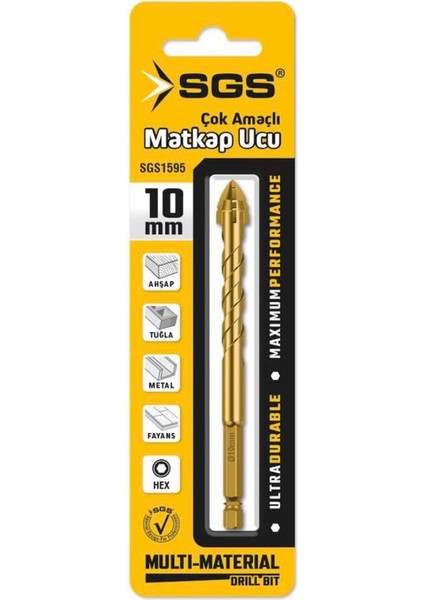 1595 Sgs Çok Amaçlı Matkap Ucu 10MM*115MM