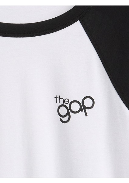 Kadın Siyah Relaxed Crop Gap Logo T-Shirt modelleri