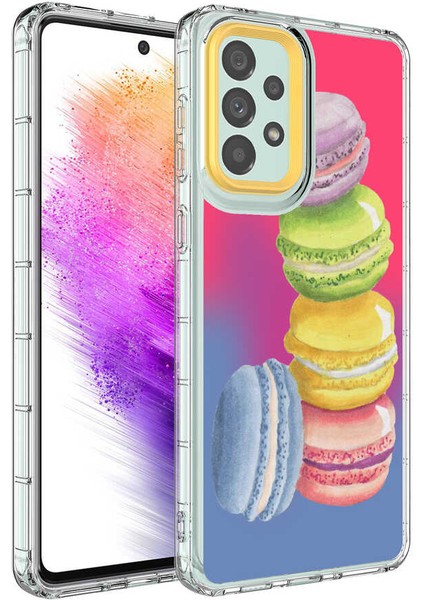 Galaxy A73 Kılıf Kamera Korumalı Renkli Desenli Sert Silikon Inc Korn KAPAK-NO12