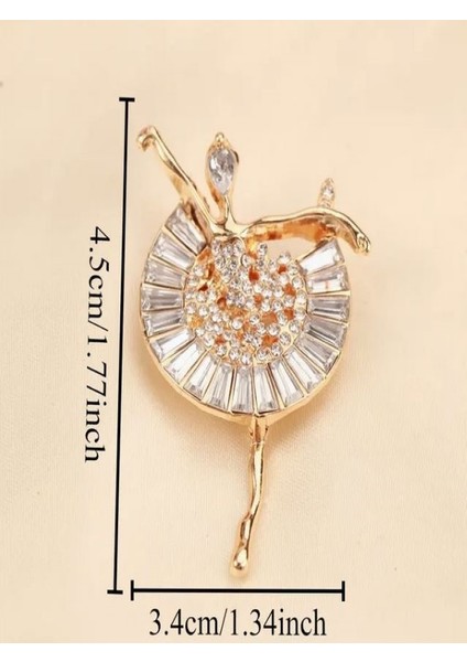 Taşlı Altın Rengi Balerin Broş fiyatları