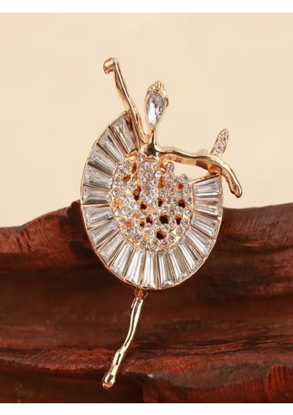 Taşlı Altın Rengi Balerin Broş fırsatları