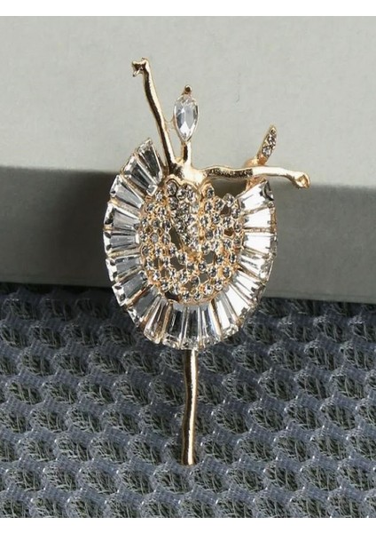 Taşlı Altın Rengi Balerin Broş indirimleri