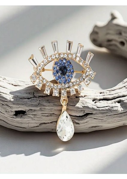 Taşlı Nazar Boncuğu Broş