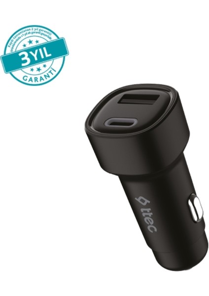 Smartcharger Duo Araç Şarj Aleti, 3.1A, 15.5 W, Usb-C+Usb-A