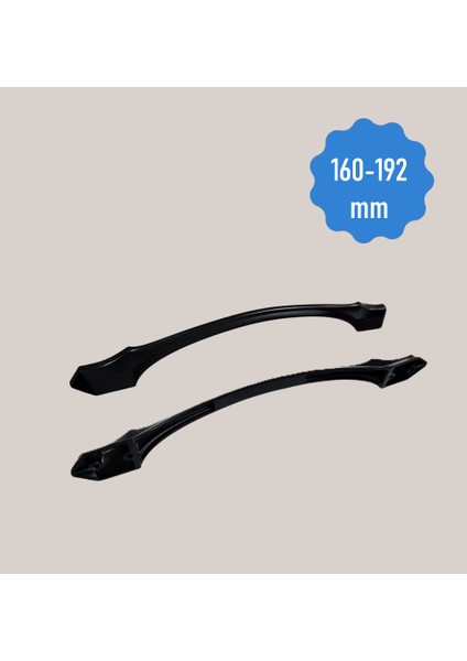 Ateş 160-192 mm Alüminyum Metal Siyah Dolap Çekmece Kulpları