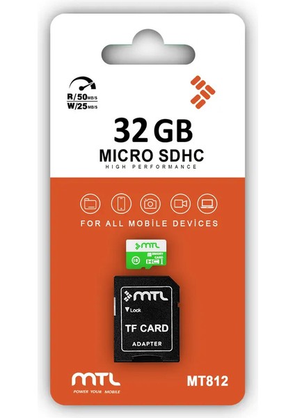 32 GB Micro Sd Kart (Tf Card) Class 10 - Telefon Tablet Kamera Uyumlu Hafıza Kartı