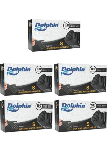 Çok Amaçlı Siyah Nitril Eldiven (S) 100lü Paket 5 Adet (Gıdaya Uygun)