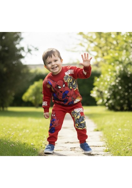 Marvel Örümcek Adam Erkek Çocuk Alt Üst Takım 3 Iplik Şardonlu