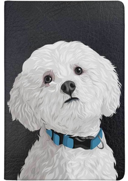 Masum Kaniş Desenli Deri Baskılı Evcil Hayvan Pet Kedi Köpek Pasaport Kılıfı Karnesi