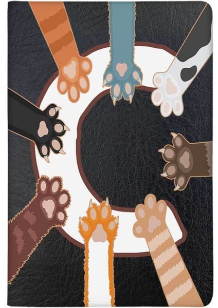 Patili C Harfi Desenli Deri Pet Evcil Hayvan Kedi Köpek Pasaport Sağlık Karnesi Kabı Kılıfı