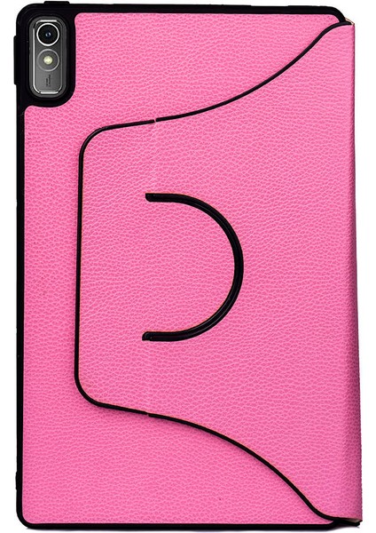 Lenovo Tab P11 11.5" (2.nesil) Uyumlu Inc Fest Dönebilen Standlı Kılıf-Pudra