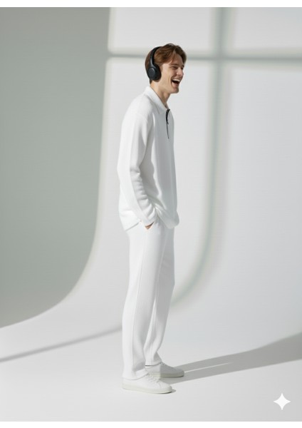 Unısex Ragular Fit Rahat Kalıp Cepli Fermuarlı Gömlek Yaka Alt-Üst Takım modelleri