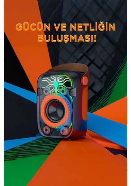 D77 Siyah Taşınabilir Bluetooth Hoparlör 10W Rgb Işıklı Güçlü Baslı modelleri