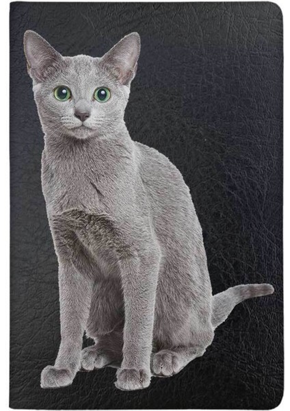 Russian Blue Desenli Deri Pet Evcil Hayvan Kedi Köpek Pasaport Sağlık Karnesi Kabı Kılıfı
