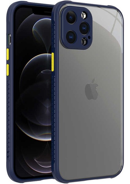 iPhone 12 Pro Max Kılıf ​​ınc Kaff Kapak-Lacivert