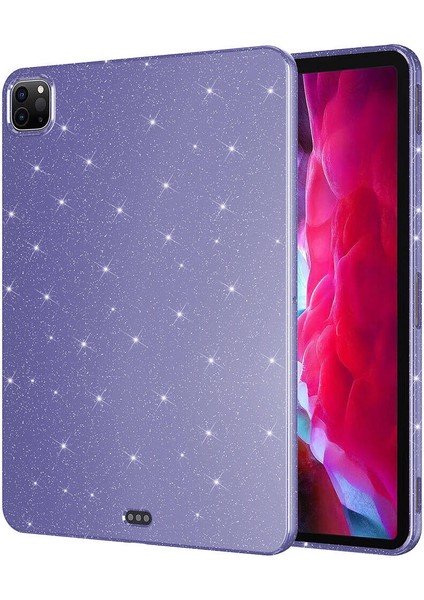 iPad Pro 11 2022 M2 Simli Parlak Görünümlü Uyumlu Inc Tablet Koton Kılıf-Derin Mor