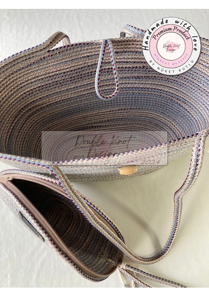 Bailey 2li Takım Plaj Çantası , El Çantası Clutch, Totebag, Kadın Çanta, Yazlık, Hediyelik, hasır Jüt Tress