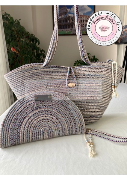 Bailey 2li Takım Plaj Çantası , El Çantası Clutch, Totebag, Kadın Çanta, Yazlık, Hediyelik, hasır Jüt Tress fiyatları