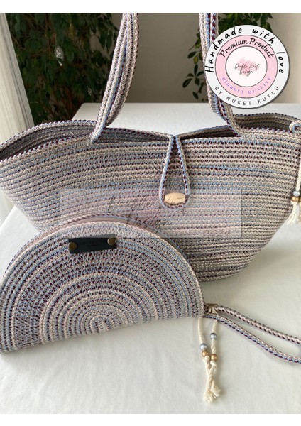 Bailey 2li Takım Plaj Çantası , El Çantası Clutch, Totebag, Kadın Çanta, Yazlık, Hediyelik, hasır Jüt Tress indirimleri