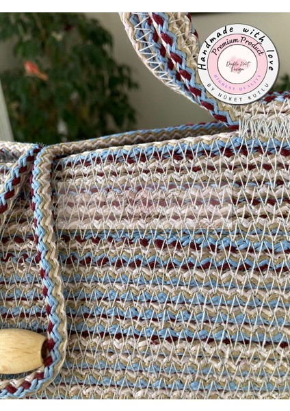 Bailey 2li Takım Plaj Çantası , El Çantası Clutch, Totebag, Kadın Çanta, Yazlık, Hediyelik, hasır Jüt Tress