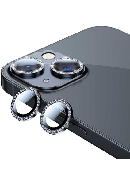 iPhone 13 Mini Uyumlu Inc Cl-06 Kamera Lens Koruyucu-Siyah