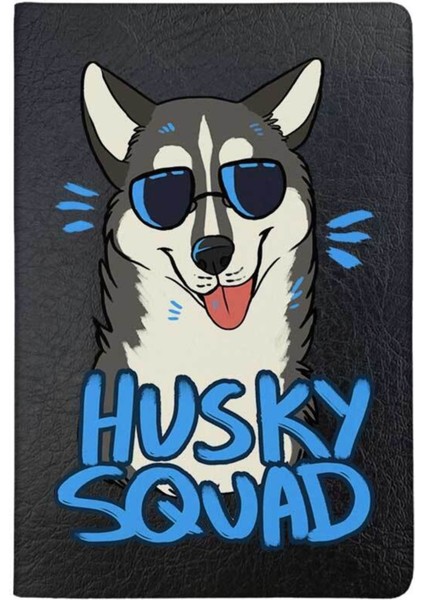 Husky Squid Desenli Deri Baskılı Evcil Hayvan Pet Kedi Köpek Pasaport Kılıfı Karnesi