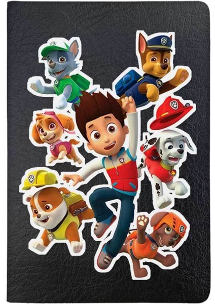 Paw Patrol Desenli Deri Pet Evcil Hayvan Kedi Köpek Pasaport Sağlık Karnesi Kabı Kılıfı
