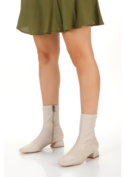 Kadın Topuklu Bot Sivri Burun Orta Boy Ökçe Suni Deri Günlük Klasik Bot Topuk 6 cm modelleri