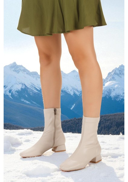 Kadın Topuklu Bot Sivri Burun Orta Boy Ökçe Suni Deri Günlük Klasik Bot Topuk 6 cm indirimleri