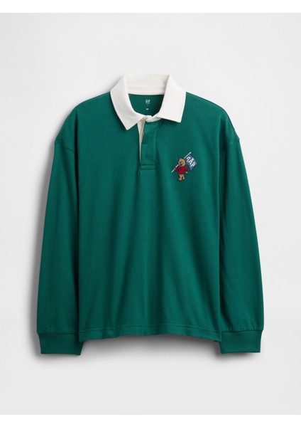 Erkek Çocuk Yeşil Rugby Polo T-Shirt