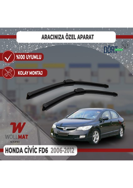 Honda Civic Fd6 Silecek 2006 2012 Arası Uyumlu Silecek Takımı Araca Özel