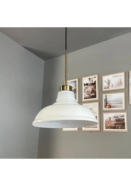 Vishi Cam Beyaz Tekli Avize Ince Eskitme Başlık Retro Sarkıt Lamba Salon Aydınlatma indirimleri