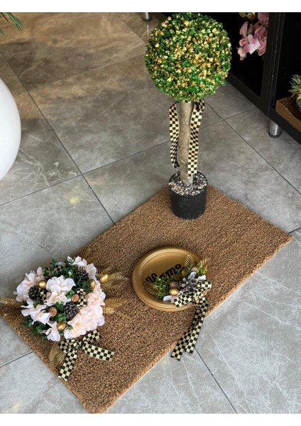 Kapı Önü Paspas Set 3 Parça Gold