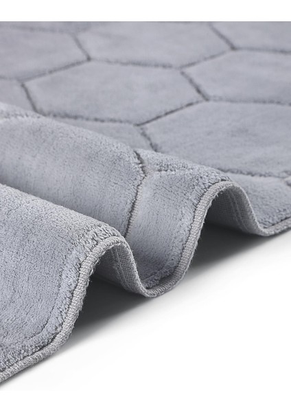 Petek Doğal Pamuklu 2'li Banyo & Paspas Seti 60X100 50X60 Gri fırsatları