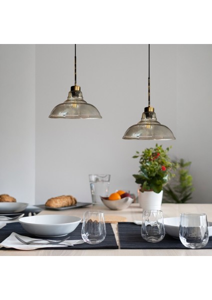 Ikili Vishi Cam Bal Rengi Avize Ince Eskitme Başlık Retro Sarkıt Lamba Restoran Salon Aydınlatma fırsatları