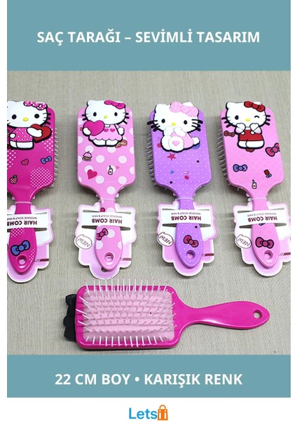 Hello Kitty Tasarımlı Renkli Saç Tarağı 22 cm