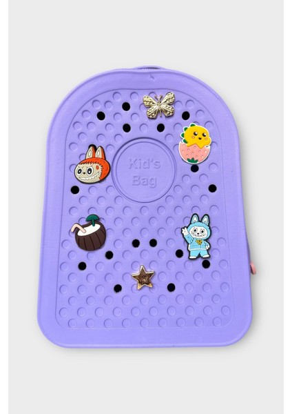 Çocuk Eva Delikli Yumuşak Silikon Kreş Okul Sırt Çantası Lila fiyatları
