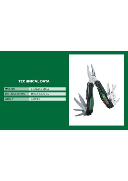 16'sı 1 Arada Çok Amaçlı Alet Saklama Çantalı, Paslanmaz Çelik, 158 x 68 x 25 mm fırsatları