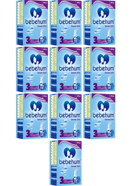 3 Devam Sütü 400 gr 9-12 Ay 10 Adet