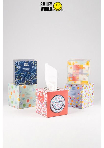 Smileyworld Ultra Yumuşak Kağıt Mendil - Küp Tasarım, 48 Yaprak/ kutu, 12 Kutu/ koli, 8 Tasarım, Ekonomik Kağıt Mendil indirimleri