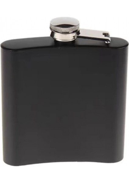 Pilelistore Siyah 6 Oz Çelik Cep Içki Kanyak Matarası