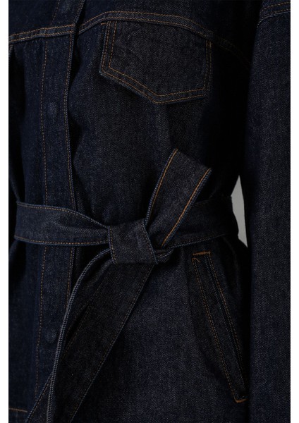 Kadın Bdart Cep Detaylı Ceket & Pantolon Kot Takım Gece Mavisi indirimleri