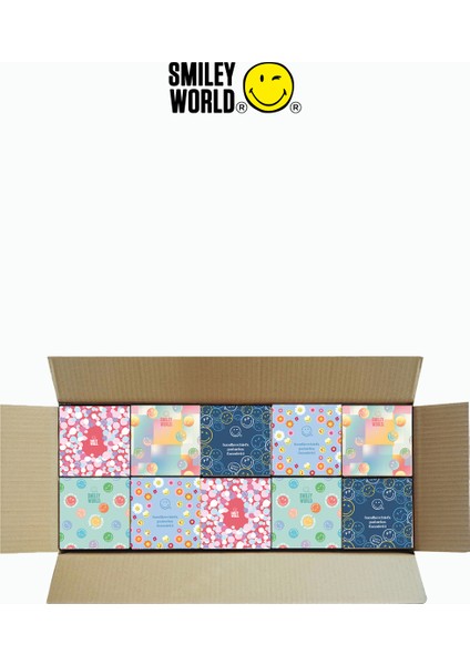 Smileyworld Ultra Yumuşak Mendil - Küp Tasarım, 48 Yaprak/ kutu, 20 Kutu/ koli Ekonomik Kutu Kağıt Mendil