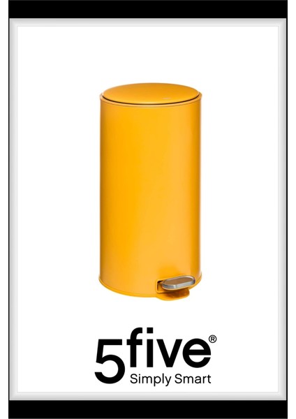 Delta 30 L Pedallı Çöp Kovası Sarı | Yavaş Kapanma, Aktif Karbon Filtre, Kolay Temizlik Çıkarılabilir Yıkanabilir İç Sepet